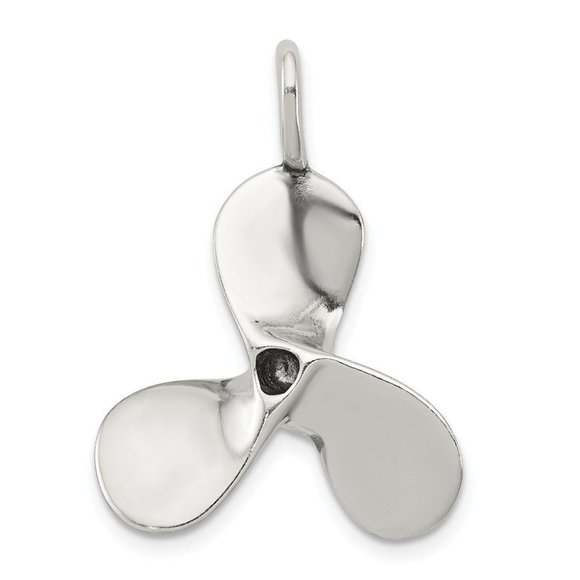 Sterling Silver 3D Antiqued Large Boat Propeller Charm New Pendant - Picture 1 of 2